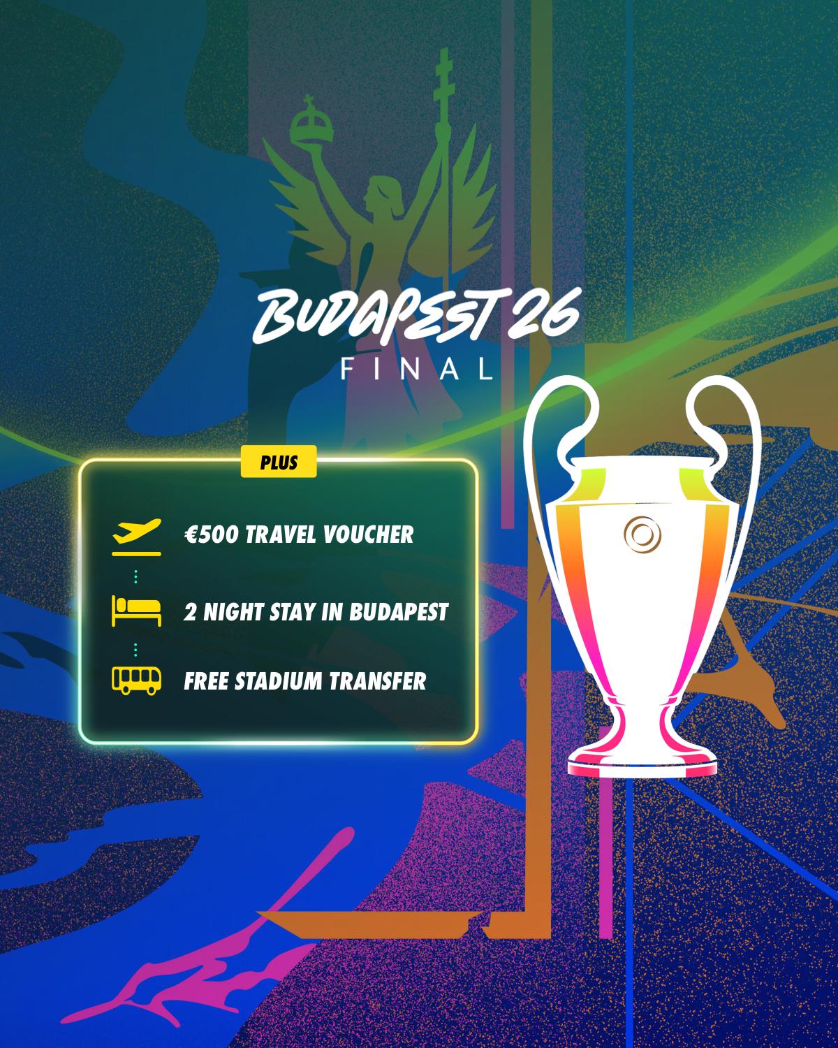 UCL Trophy Hero Banner Budapest Imagery